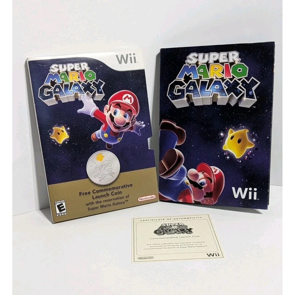 Nintendo WII Super Mario Galaxy Commemorative Launch Coin ~ New Cond. Open Box‎